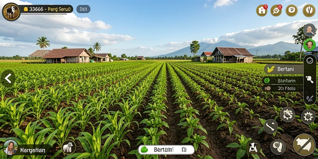 Tampilan antarmuka yang menarik dari game bertani 333666.