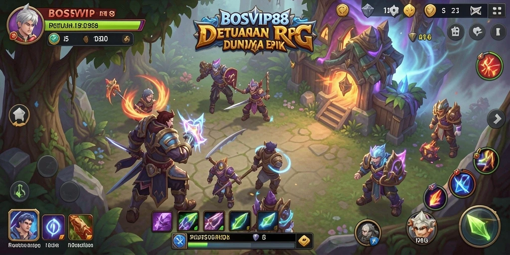Antarmuka menawan dari BOSVIP88 dengan elemen RPG yang kaya.