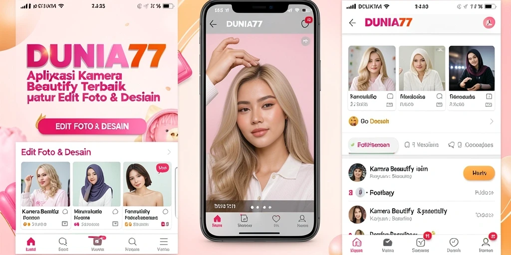 Tampilan antarmuka intuitif DUNIA77 yang memudahkan editing foto.