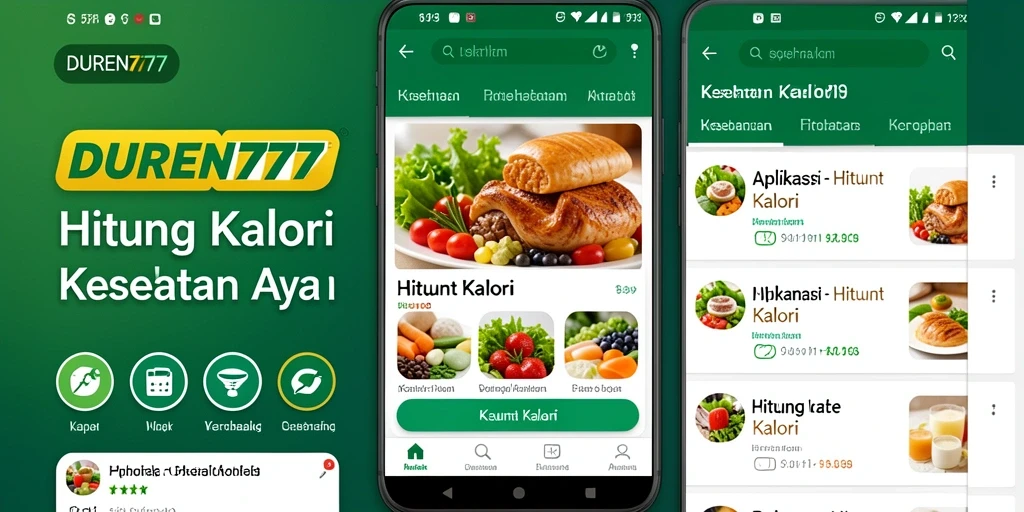 Antarmuka DUREN777 yang menampilkan fungsi Hitung Kalori.
