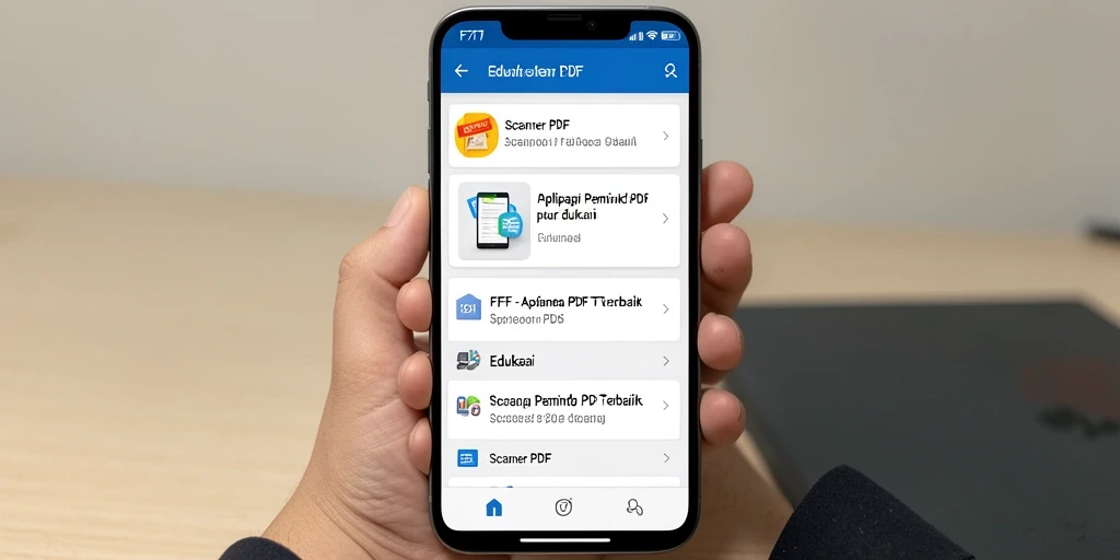 Tampilan antarmuka aplikasi F7F7 untuk Scanner PDF yang ramah pengguna.