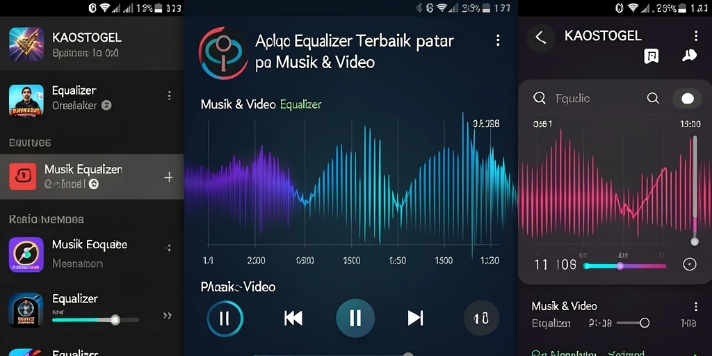 Tampilan antarmuka KAOSTOGEL yang intuitif untuk pengaturan Equalizer.