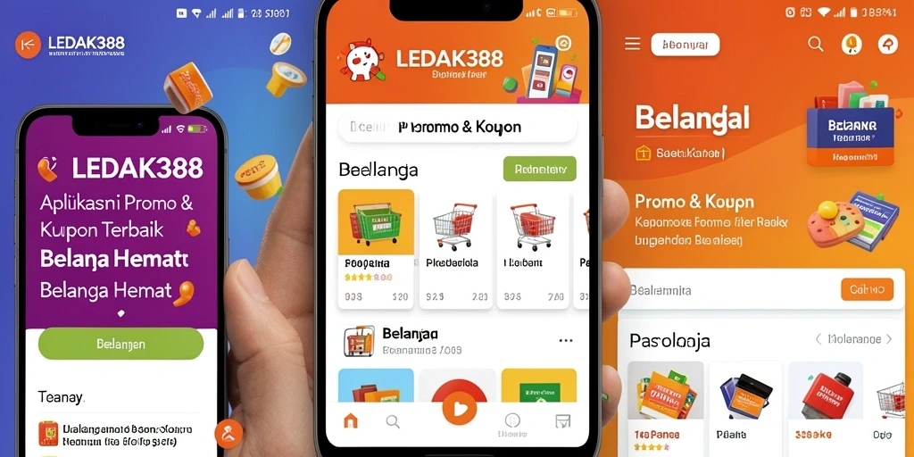 Antarmuka aplikasi LEDAK388 untuk promo dan kupon belanja.