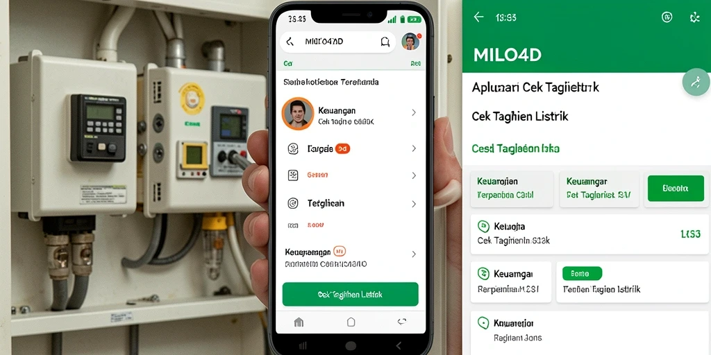 Tampilan antarmuka aplikasi Cek Tagihan Listrik MILO4D.