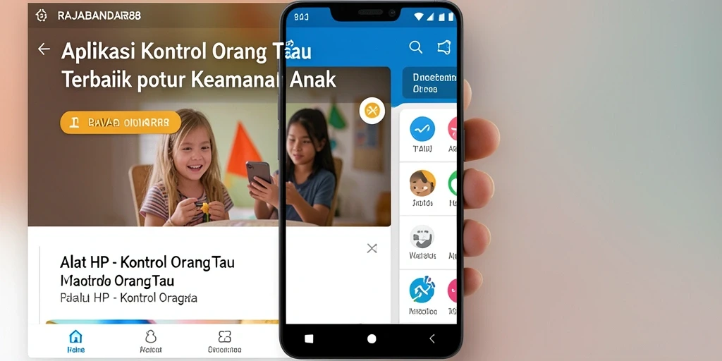 Antarmuka aplikasi RAJABANDAR88 yang memudahkan kontrol orang tua.